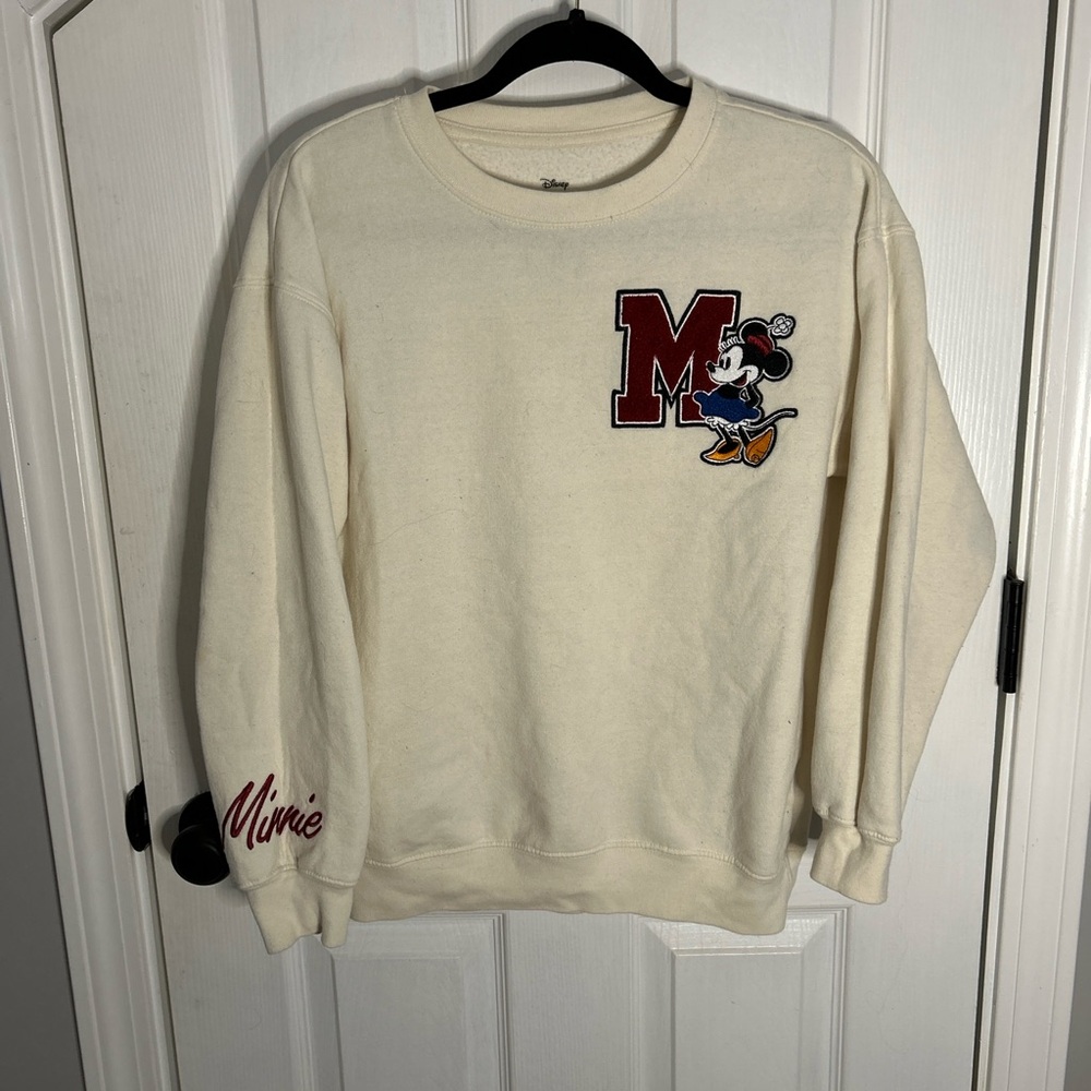 Disney Cream Minnie Mouse Crewneck Sweater